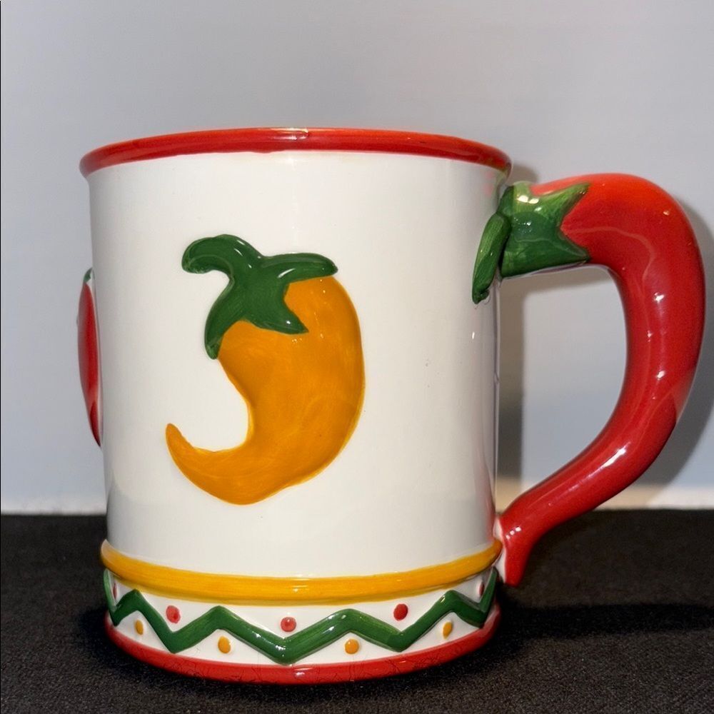 Vibrant Chili Pepper Mug - Red, Green, and Yellow